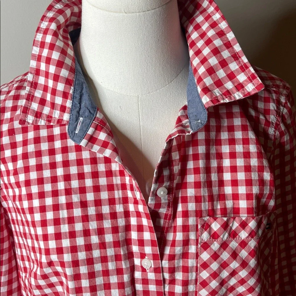 Tommy Hilfiger Red Gingham Button Down Shirt size M - Picture 3 of 6